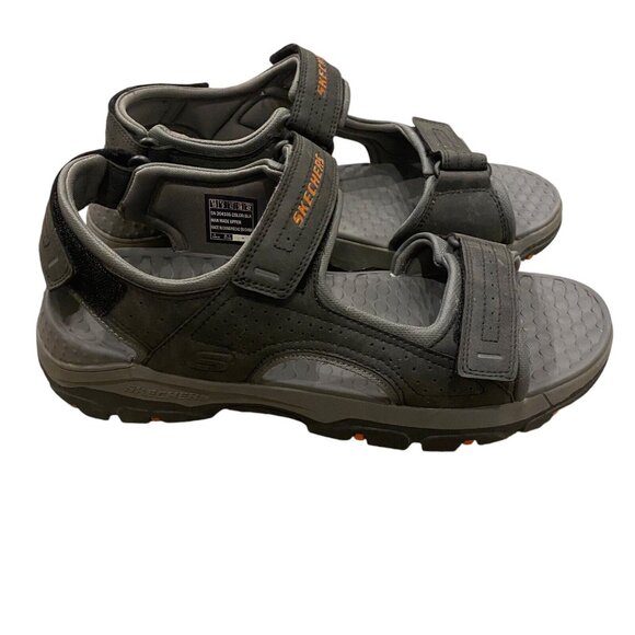 Skechers Sandals Tresman Garo Relaxed Fit Luxe Foam Comfort Mens Size 12 Gray - Picture 1 of 7